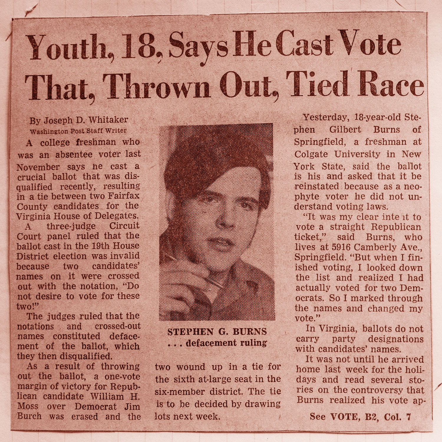 The teen who tied a Virginia election